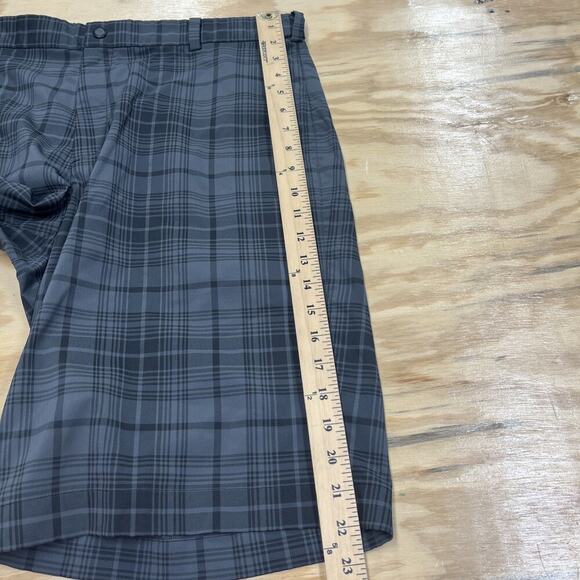 Nike Golf Shorts Mens 36 Gray Plaid Tour Performance Polyester Stretch Athletic - Picture 12 of 14